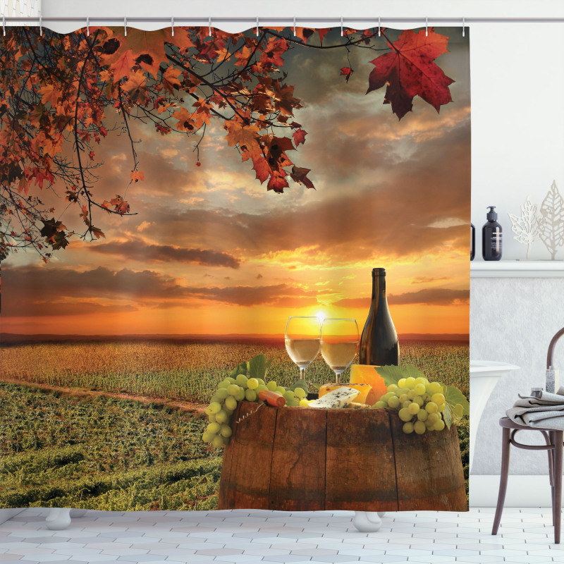 Tuscany Land Rural Field View Shower Curtain