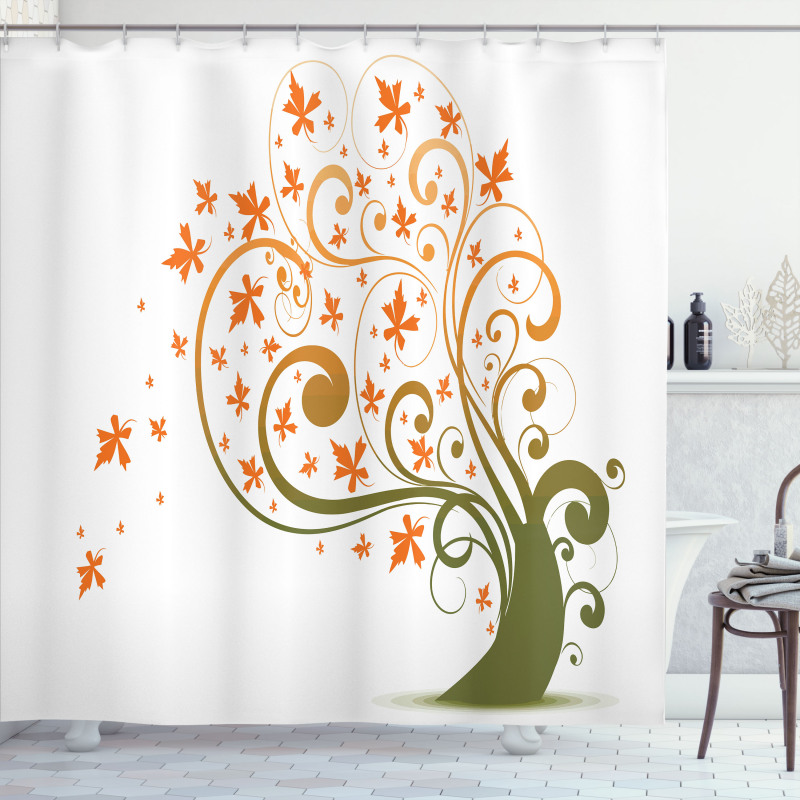 Abstract Autumn Tree Ornament Shower Curtain