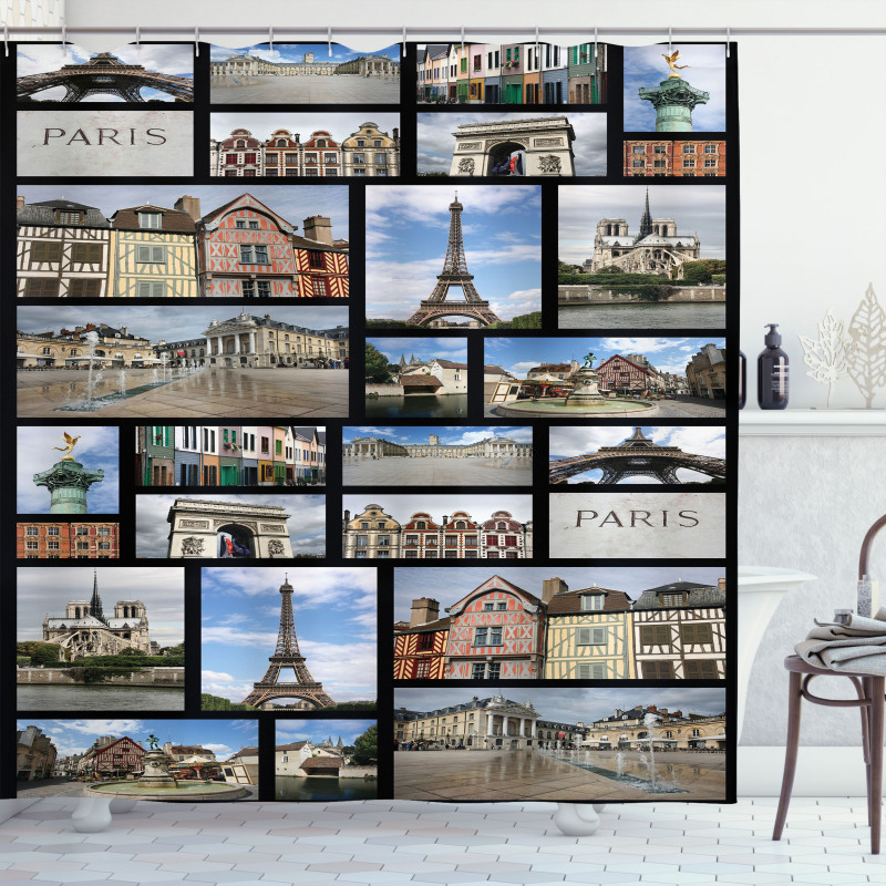 France Iconic Landmarks Photo Shower Curtain