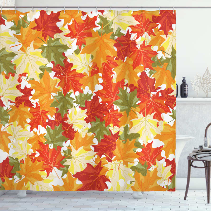 Pile of Foliage Tree Leaves Shower Curtain