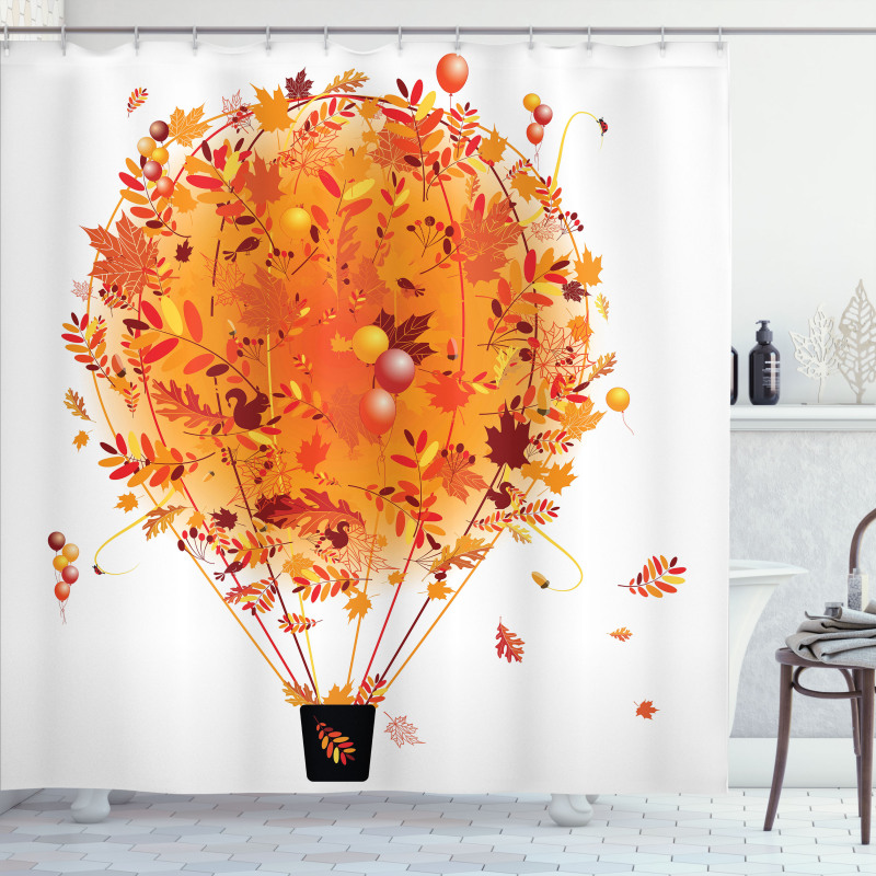 Autumn Concept Air Balloon Shower Curtain