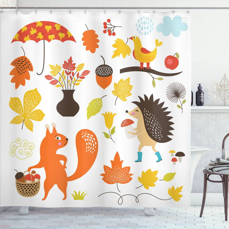 Cartoon Characters Funny Kids Shower Curtain