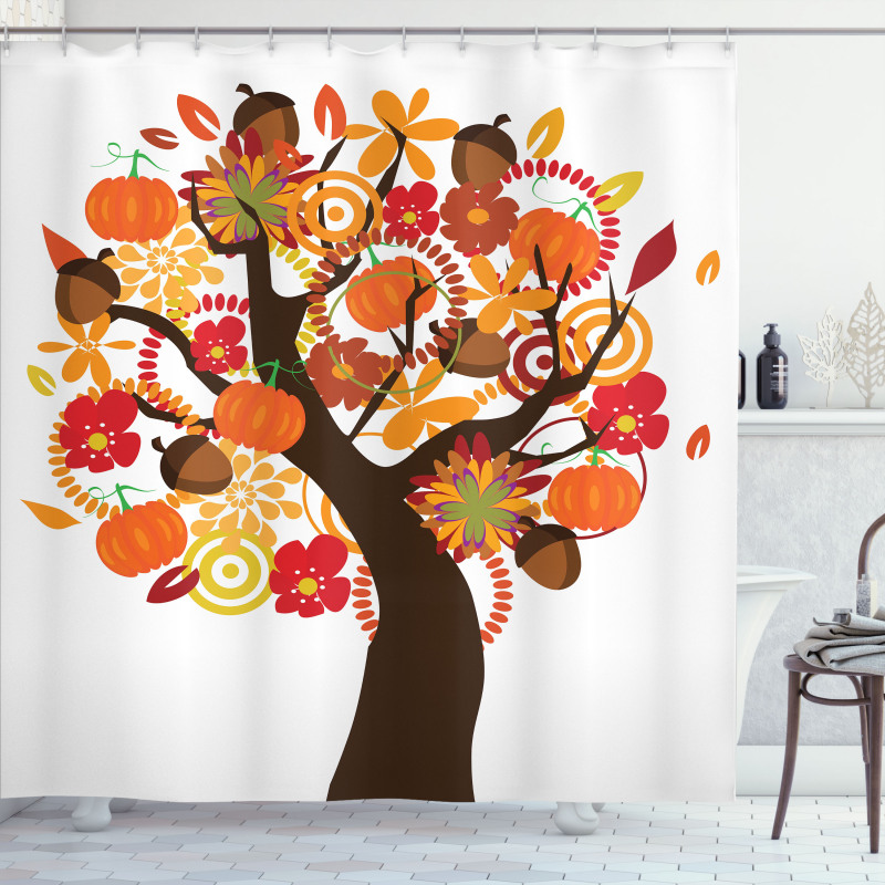 Tree Fall Elements Harvest Shower Curtain