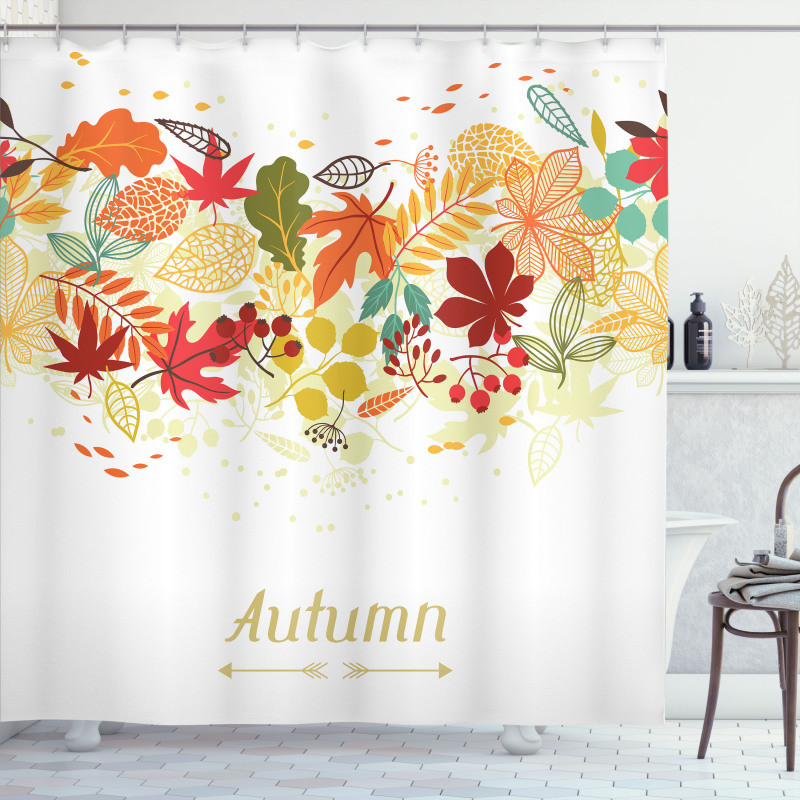 Autumn Leaves Border Shower Curtain