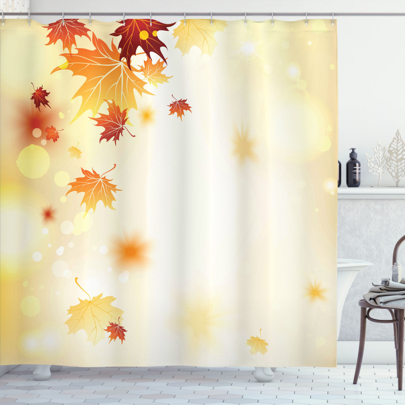 Abstract Maple Leaves Bokeh Shower Curtain