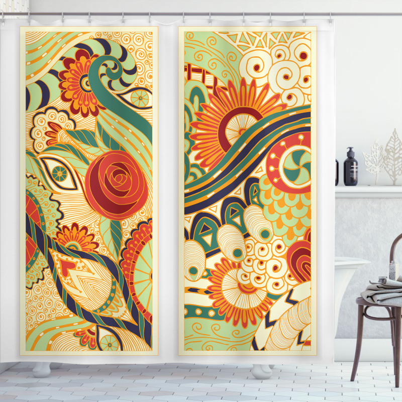 Mosaic Floral Composition Art Shower Curtain