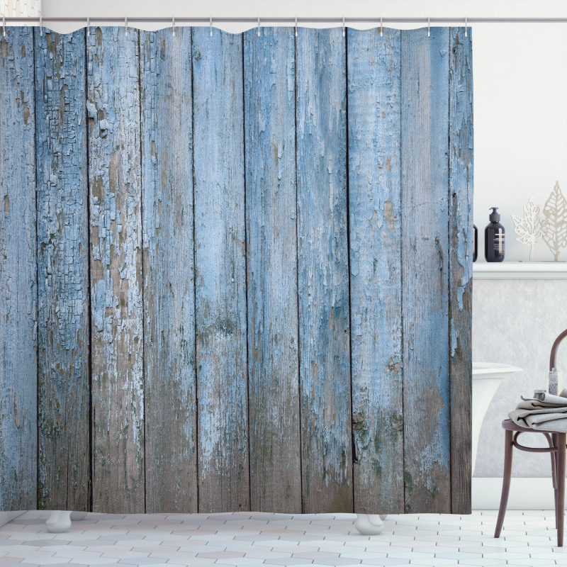 Grungy Painted Wooden Fence Shower Curtain