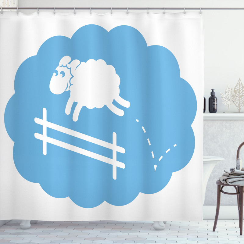 Counting Sheep Cloud Jumping Shower Curtain