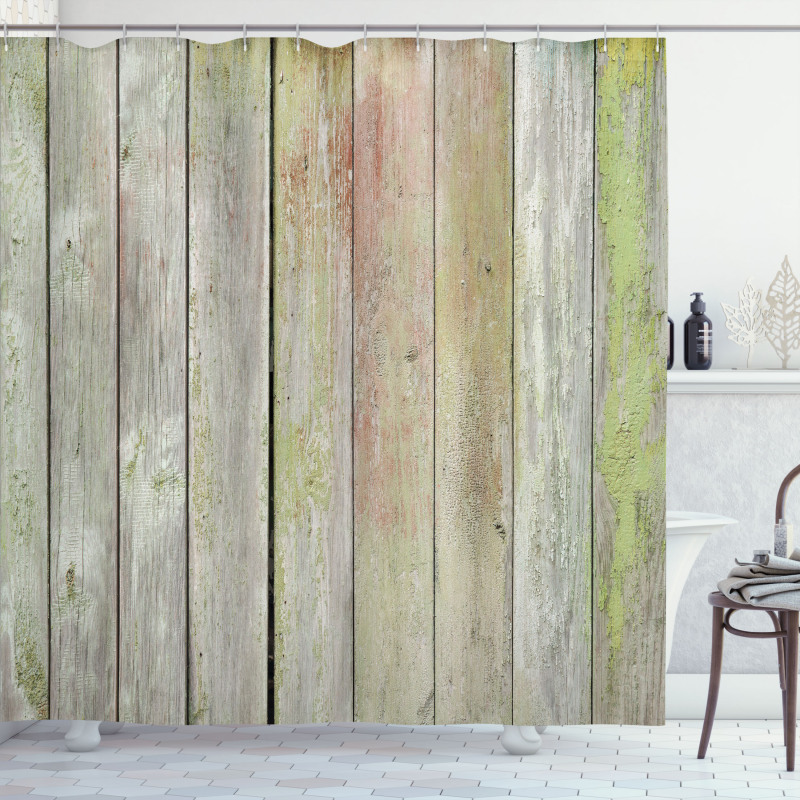 Old Rural Grungy Wooden Fence Shower Curtain