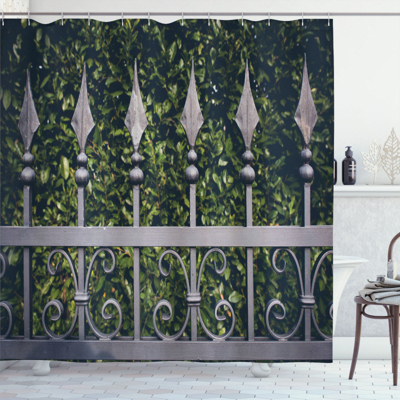 Outdoor Garden Fence Photo Shower Curtain