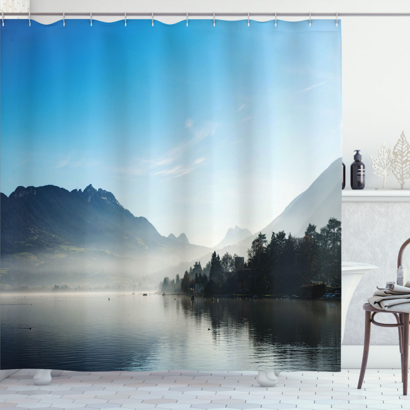 Lake Annecy France Sky Shower Curtain