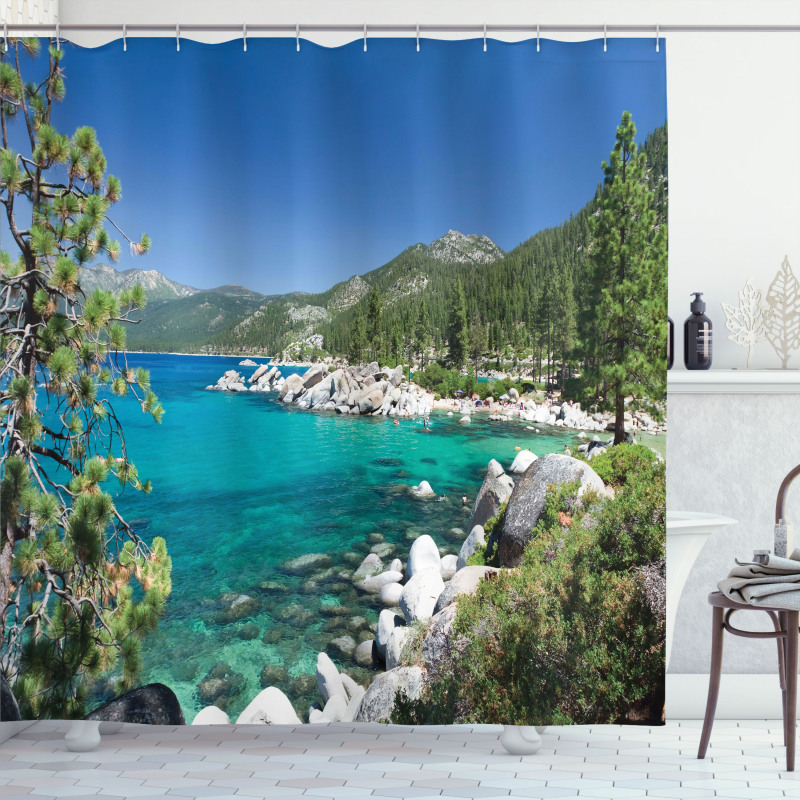 Lake Tahoe Shore View Shower Curtain