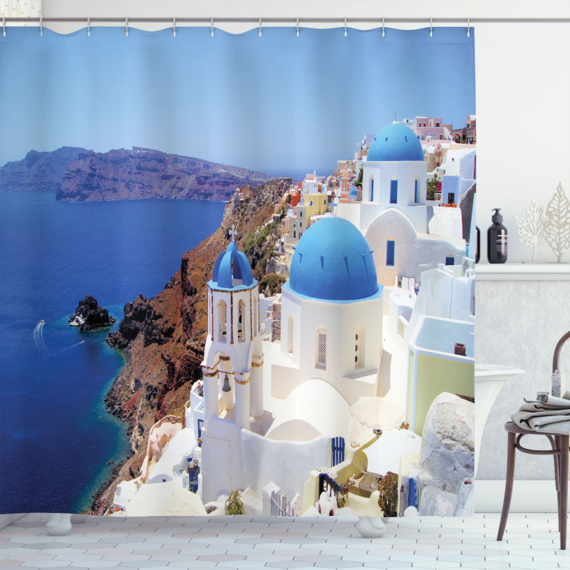 Mediterranean Shore Photo Shower Curtain