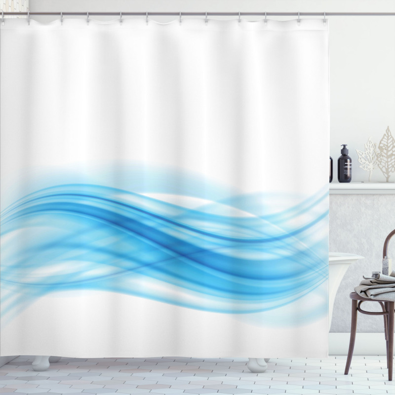 Smooth Wavy Lines Stream Flow Shower Curtain