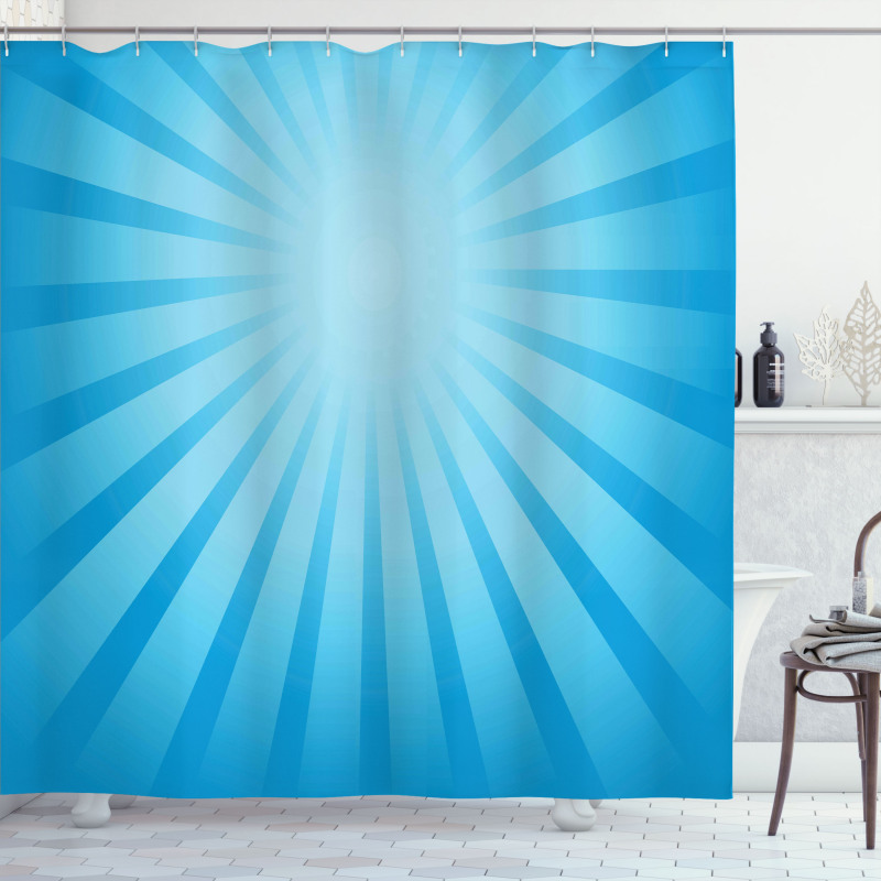 Sun Ray Style Retro Radiate Shower Curtain