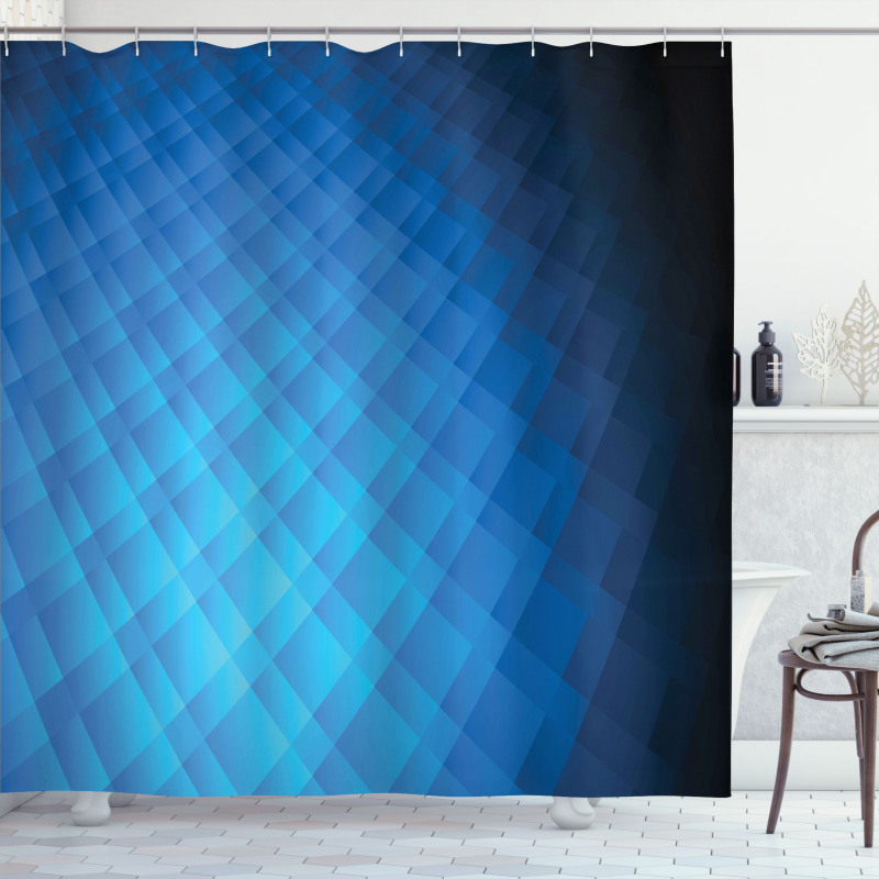 Vibrant Geometric Ombre Square Shower Curtain