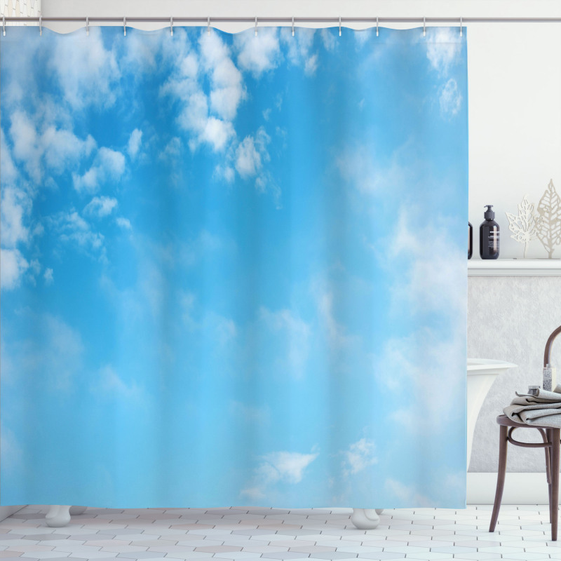 Open Summer Sky with Clouds Shower Curtain