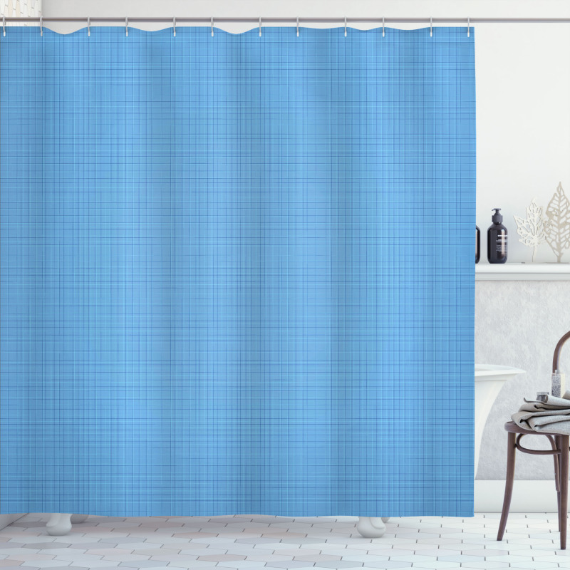 Lines and Strips Blue Abstract Shower Curtain