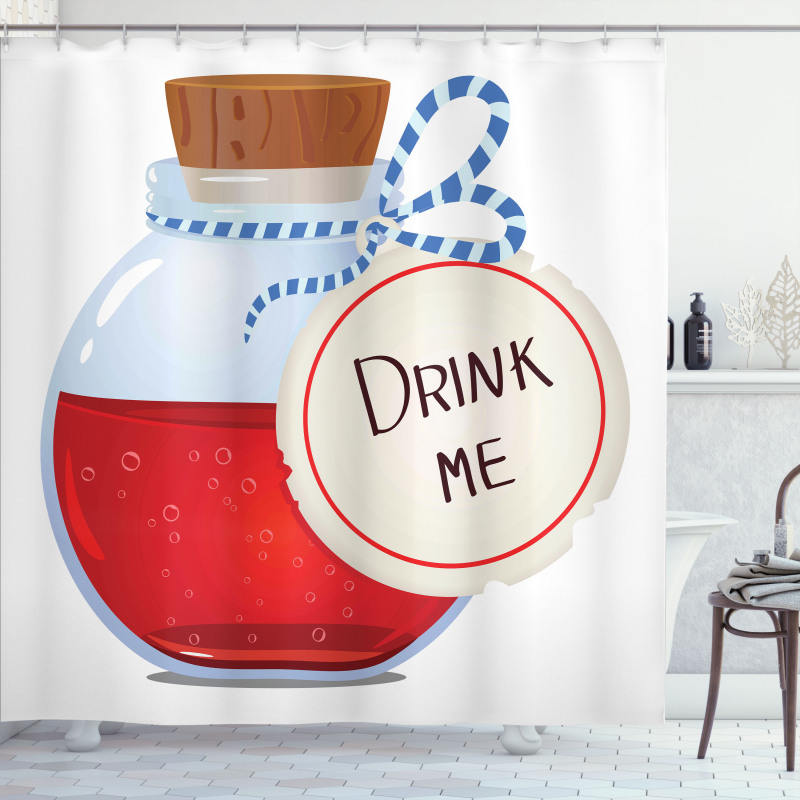 Drink Me Potion in Bottle Shower Curtain