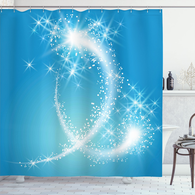 Swirling Stars with Tail Art Shower Curtain