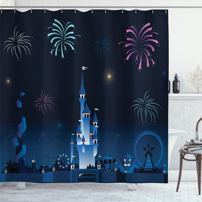 Children Park Firework Castle Shower Curtain