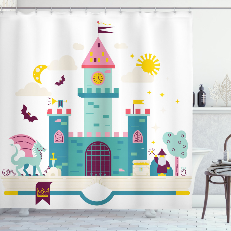 Children Theme Magic Kingdom Shower Curtain