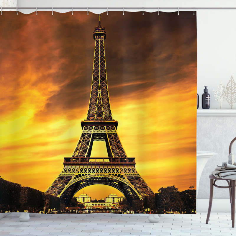 Paris Love Sunrise Shower Curtain