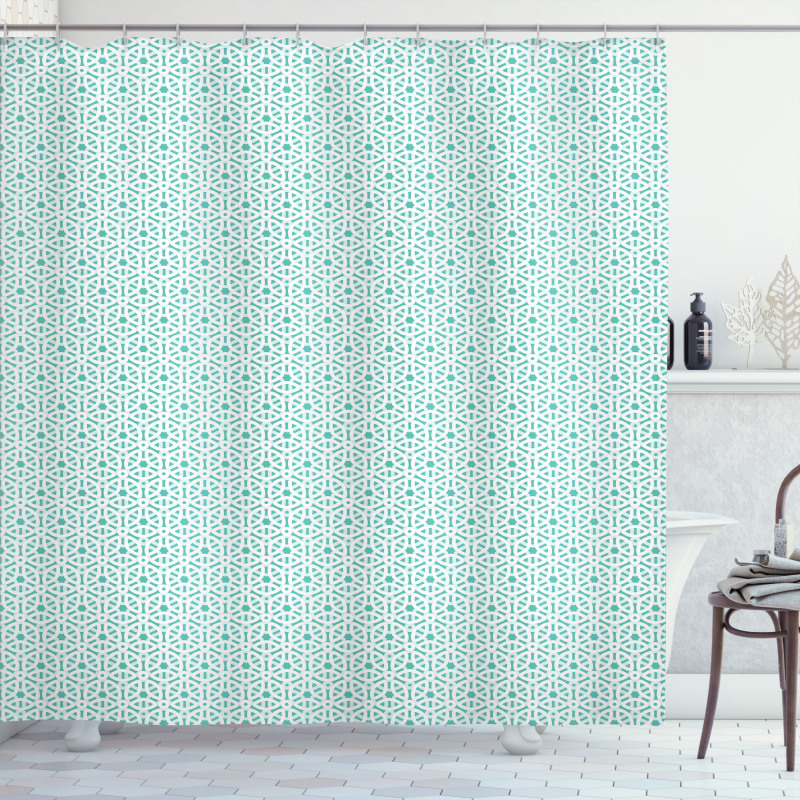Oriental Tile Look Motifs Shower Curtain