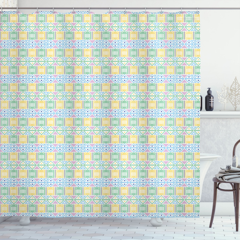 Geometrical Native Ornaments Shower Curtain