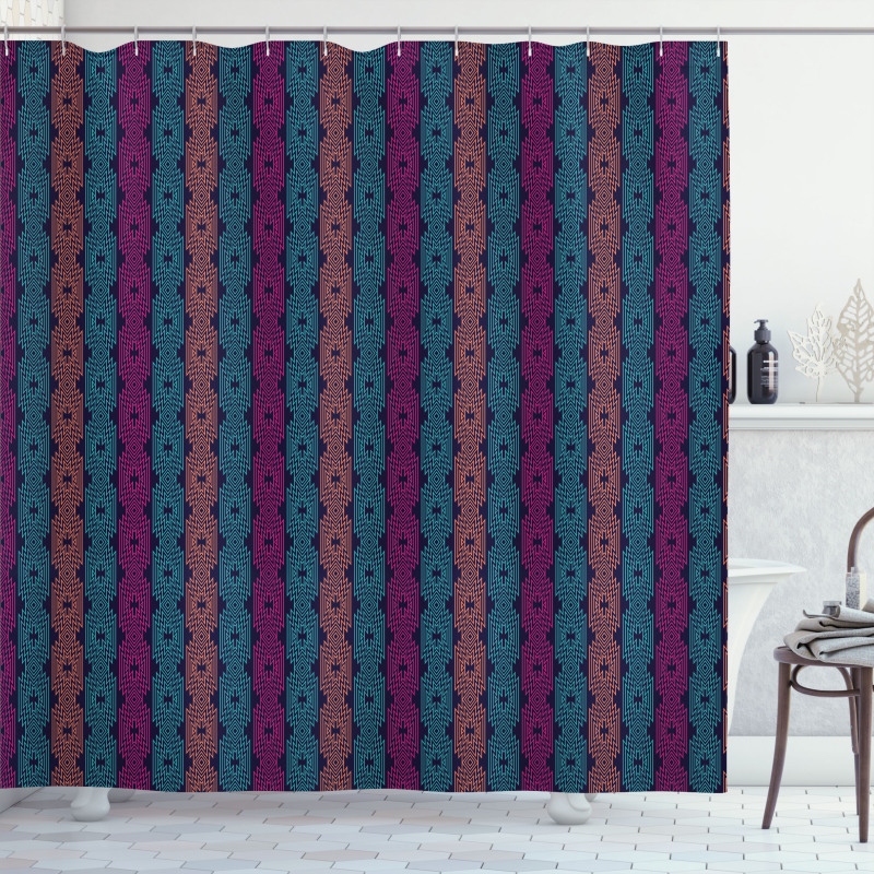Modern Boho Vivid Design Shower Curtain