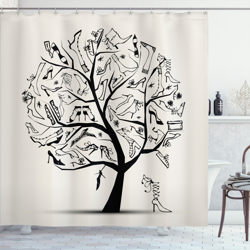 Tree of Shoes Fashion Shower Curtain