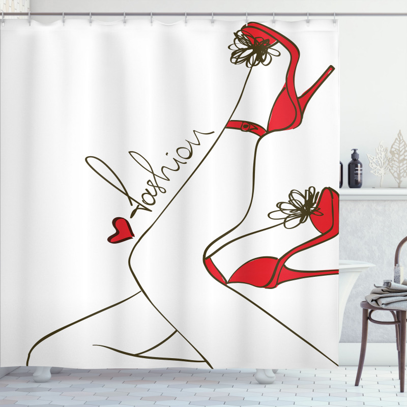 Fashion Lettering Legs Shower Curtain