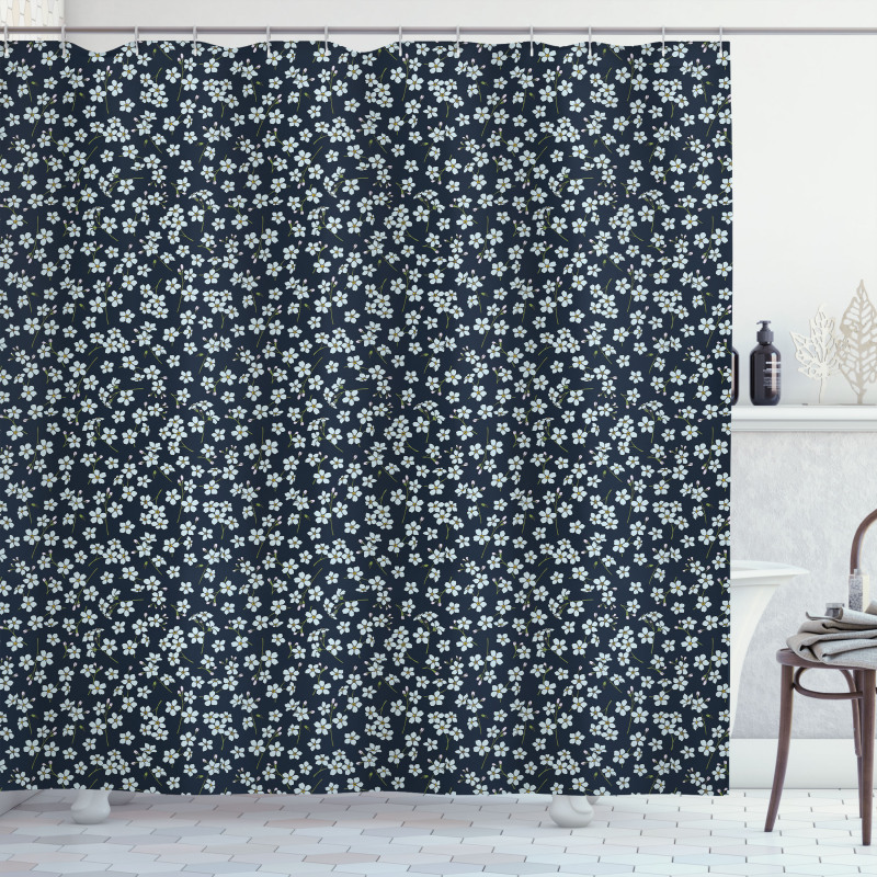 Forget-Me-Not Flower Style Shower Curtain