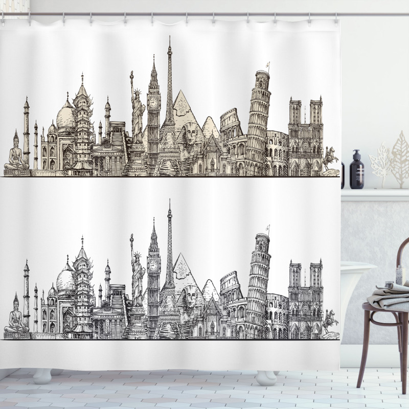 Historical Monument Lines Shower Curtain