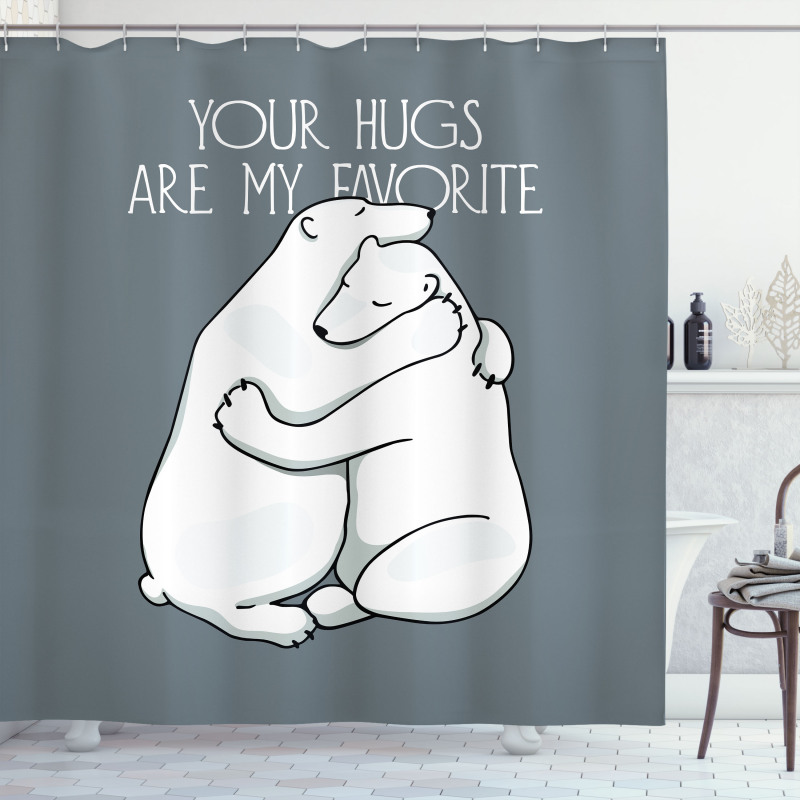Your Hugs Lettering Valentines Shower Curtain