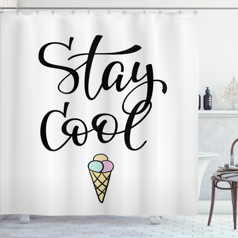 Ice Cream Waffle Cornet Shower Curtain