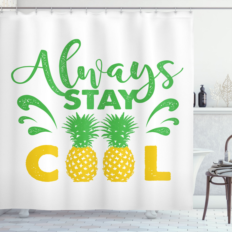 Summer Vibe Pineapple Shower Curtain