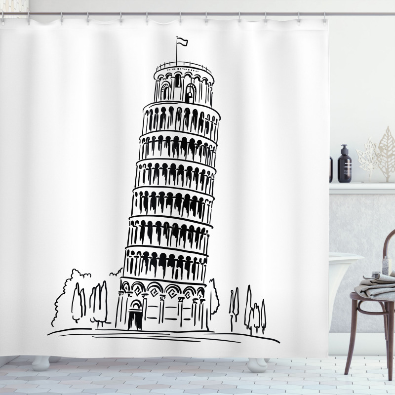 Landmark Piza Tower Europe Shower Curtain