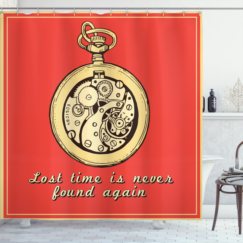 Saying About Time Vintage Shower Curtain