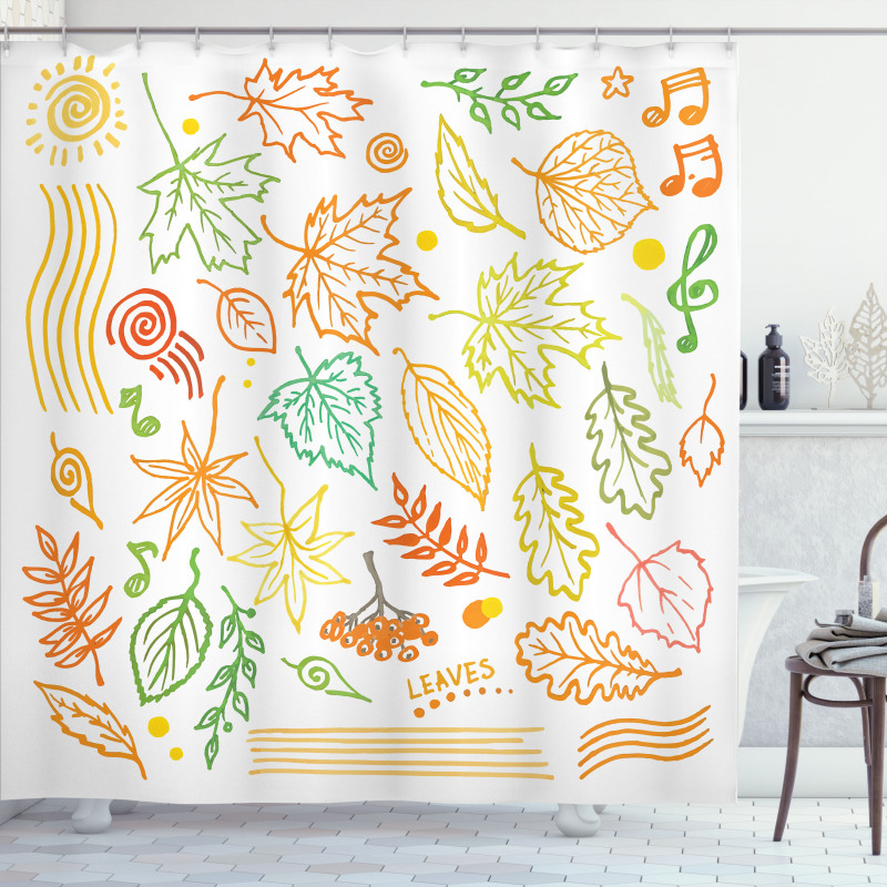 Autumn Sun Simplistic Notes Shower Curtain