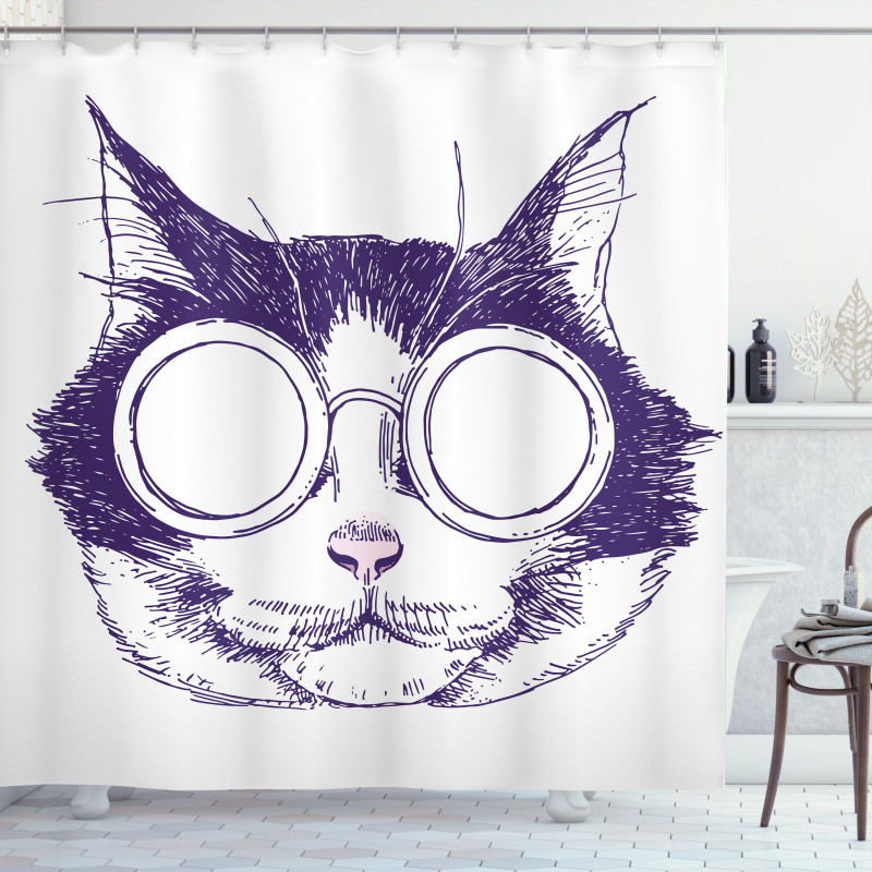 Funny Cool Pet Sunglasses Shower Curtain