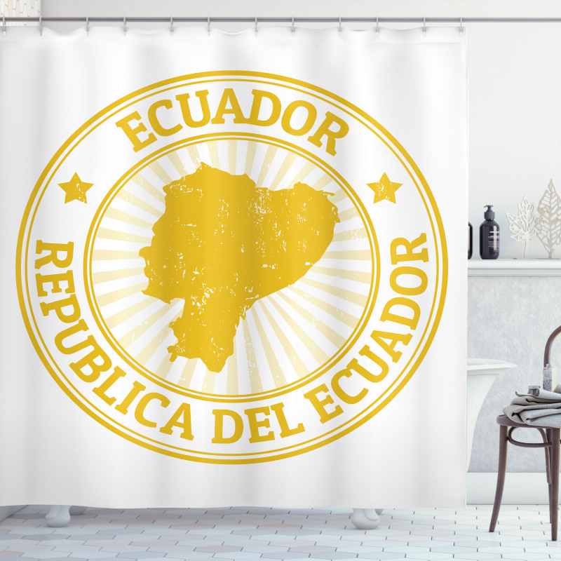 Retro Republica Del Ecuador Shower Curtain