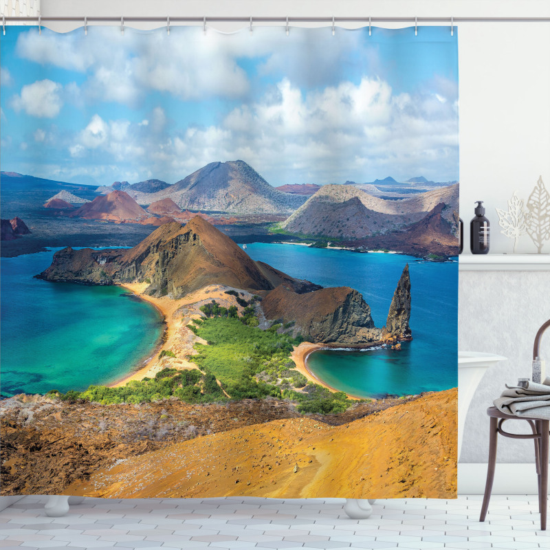 Galapagos Volcanic Scenery Shower Curtain