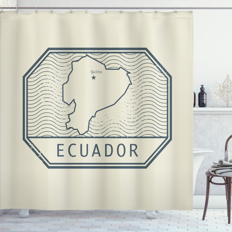 Retro Design Country Map Shower Curtain