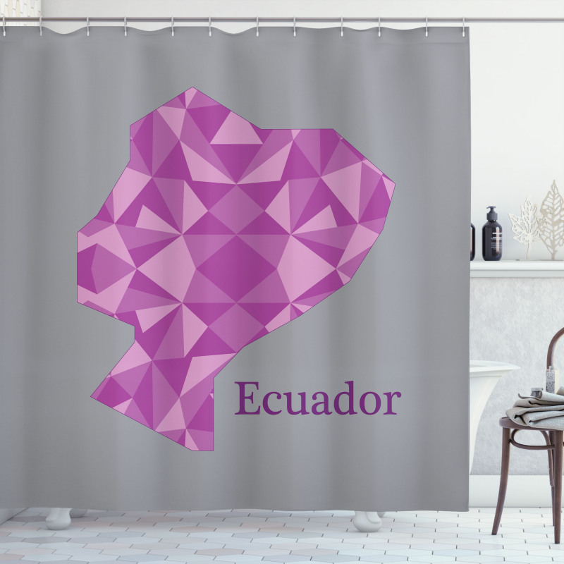 Polygonal Cartography Print Shower Curtain