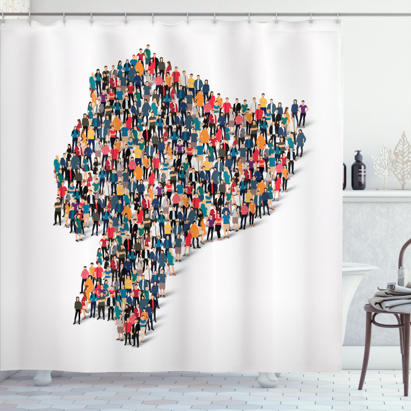 Map Created with People Shower Curtain