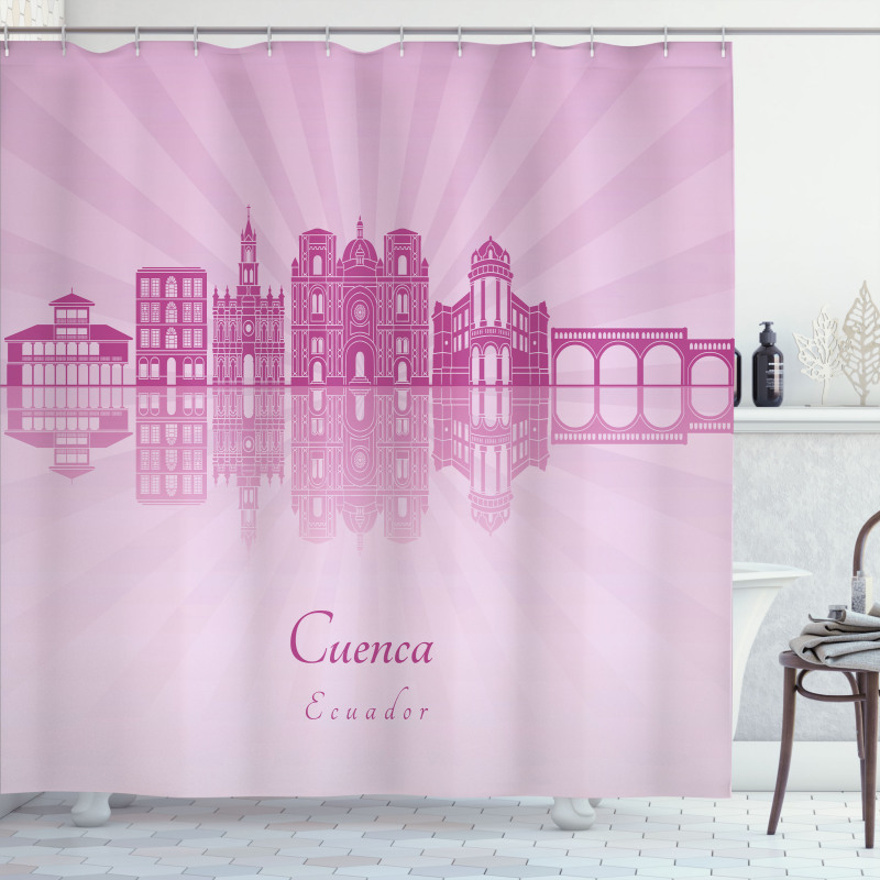 Cuenca City Skyline Travel Shower Curtain