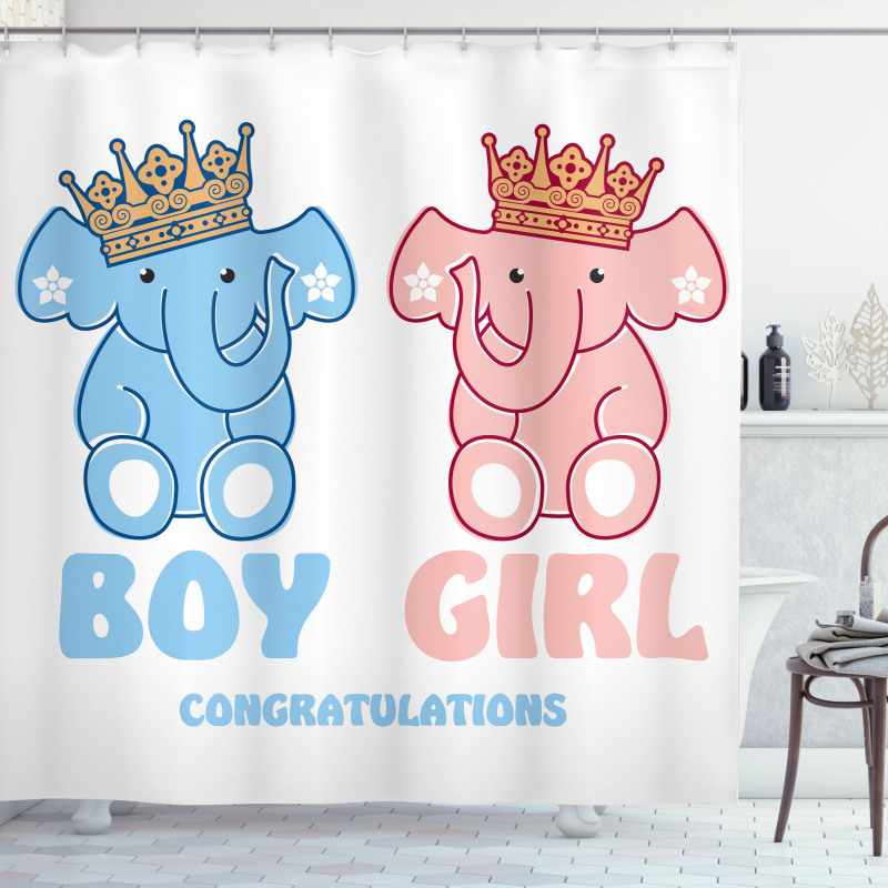 Boy and Girl Twins Shower Curtain