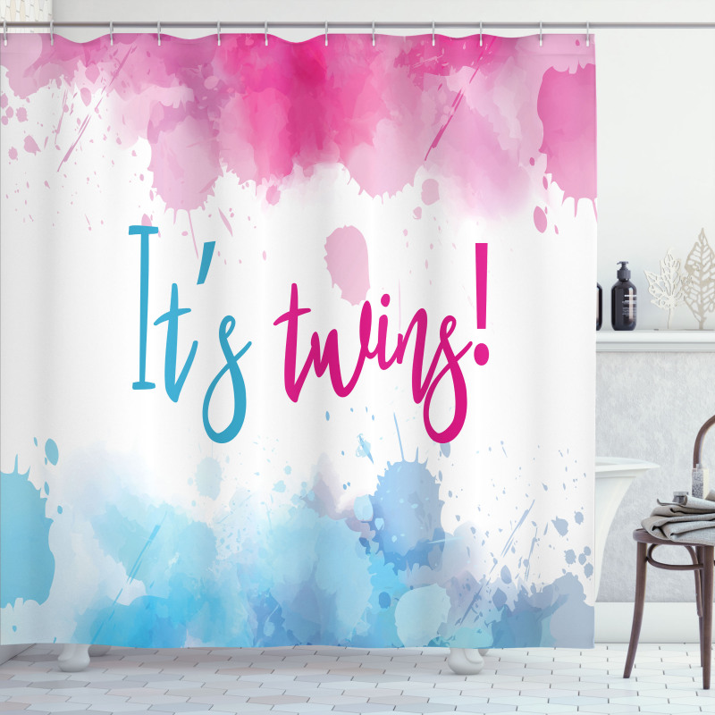 Girl Boy Twins Paint Shower Curtain