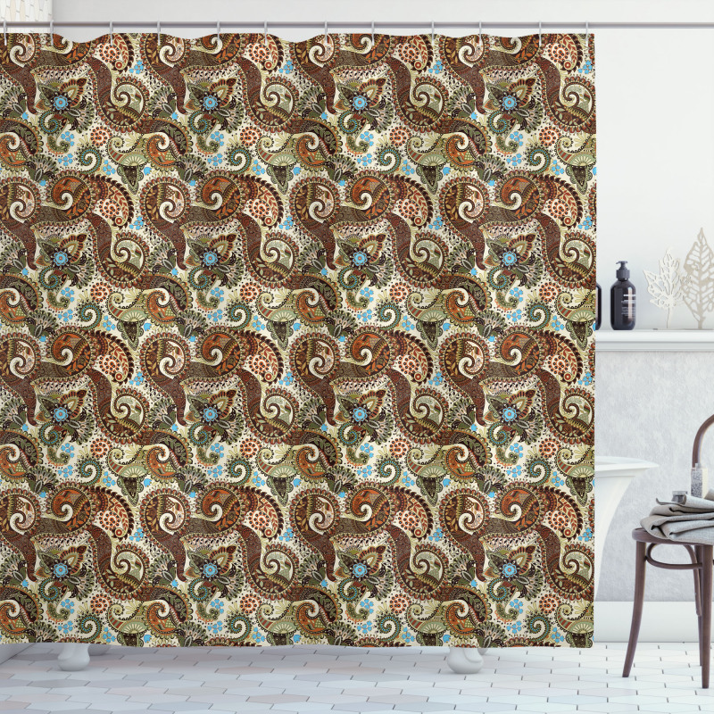 Blooms Ethnic Shower Curtain